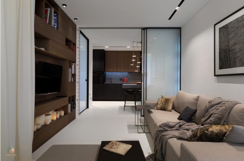 Thiết kế nội thất căn hộ Studio khách bếp